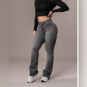 FITJEANS Grey Split Hem Jeans